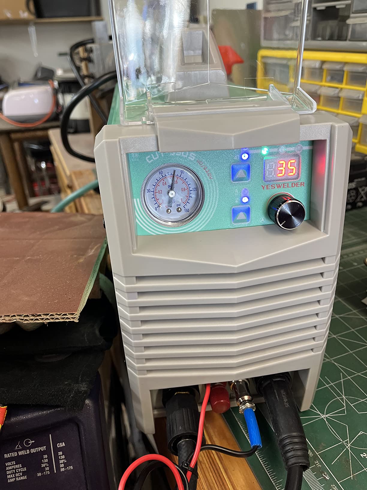 YESWELDER CUT-55DS 55A Pilot Arc Plasma Cutter, 110/220V, Non-Touch Pilot Arc | AG60 Torch, Large Digital Display, ETL Certified, IP21 Rating, Overload and Overheat Protection, Built-In Rear Air Filter customer photo 2