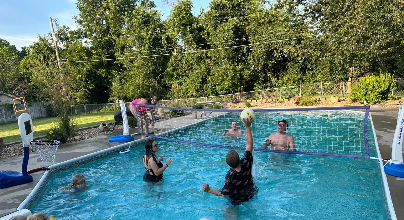 GoSports Splash Net PRO Pool Volleyball Net - Red, White, or Blue - Includes 2 Water Volleyballs and Pump customer photo 2