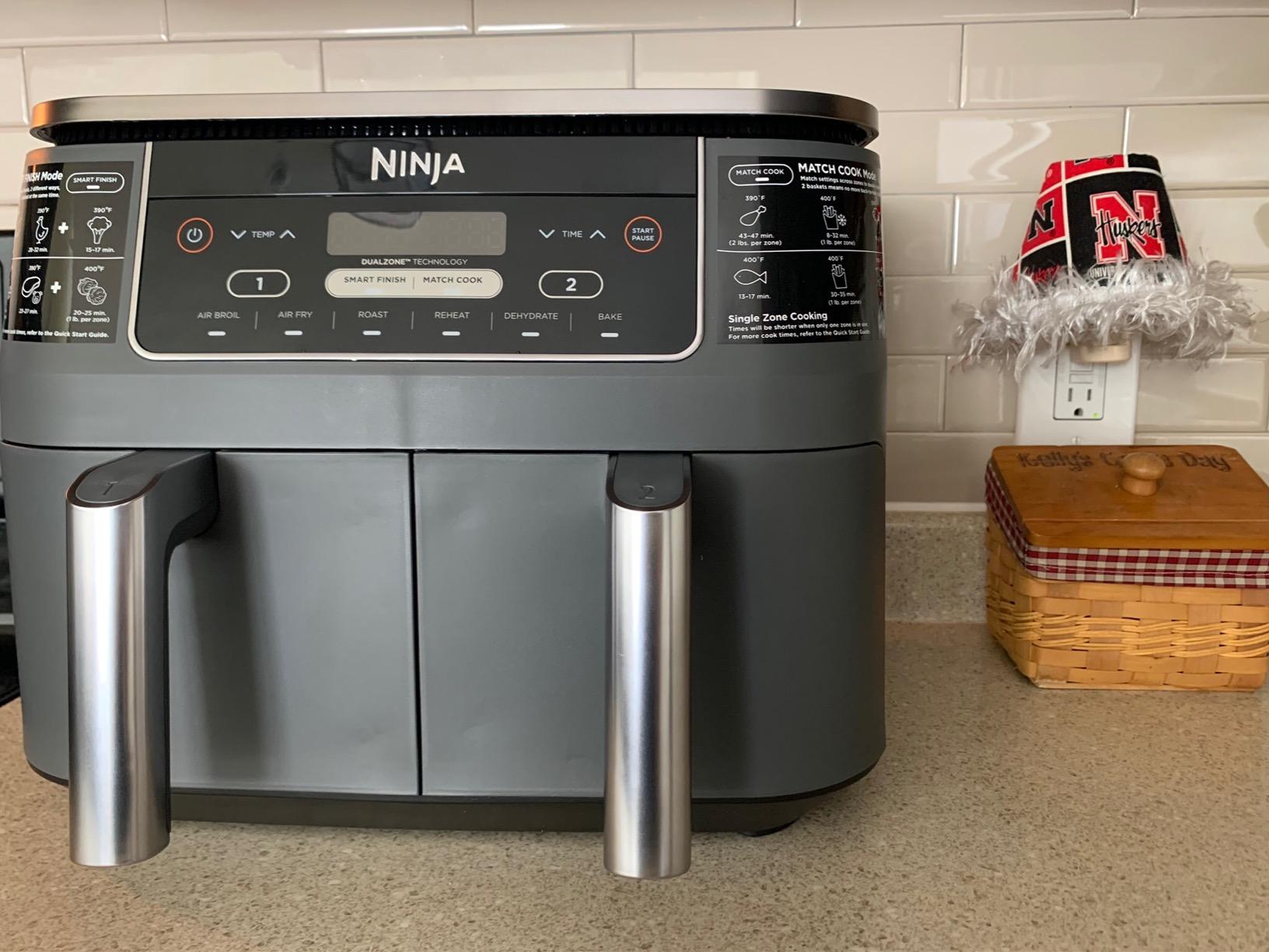 Ninja DZ201 Foodi 8 Quart 6-in-1 DualZone 2-Basket Air Fryer with 2 Independent Frying Baskets, Match Cook & Smart Finish to Roast, Broil, Dehydrate & More for Quick, Easy Meals, Grey customer photo 1