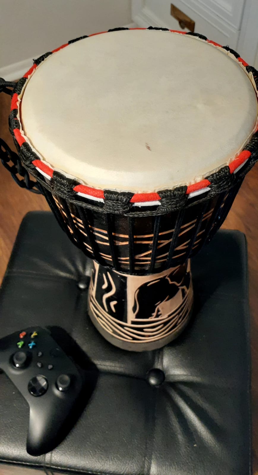 Djembe Drum, AKLOT African Drum Cloth Stitching 11'' x 20'' ABS Resin Lightweight Goatskin Drumhead for Starter Beginners customer photo 2