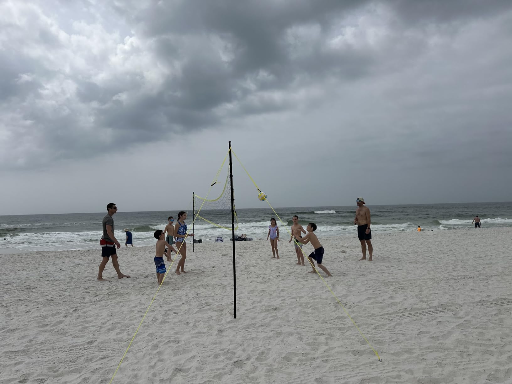 Outdoor Volleyball Net Set for Backyard & Beach, 32FT Regulation Size, Easy Setup Adjustable Height Poles, Portable Net System with PU Volleyball, Pump & Carry Bag customer photo 2
