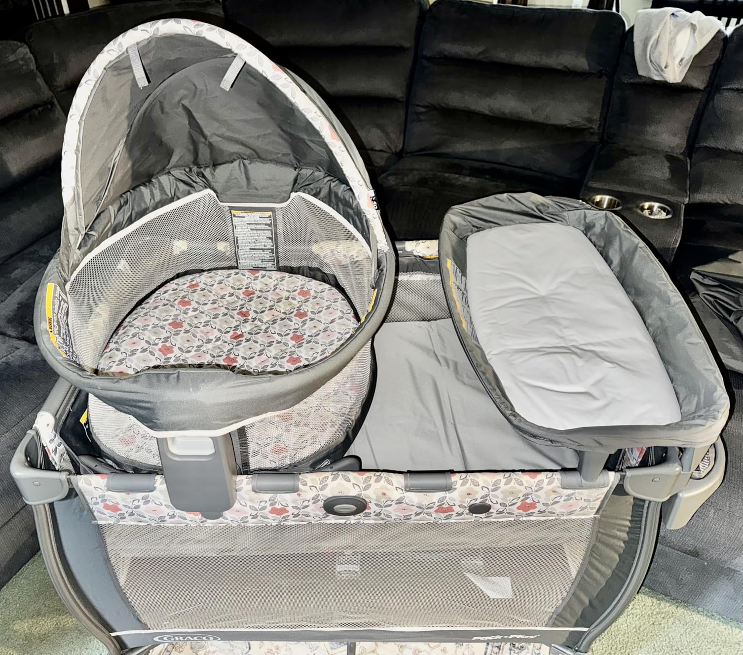 Graco Pack n Play Dome LX Playard with Baby Bassinet Lightweight Portable Crib Push-Button Fold Travel Crib Redmond Convertible customer photo 2