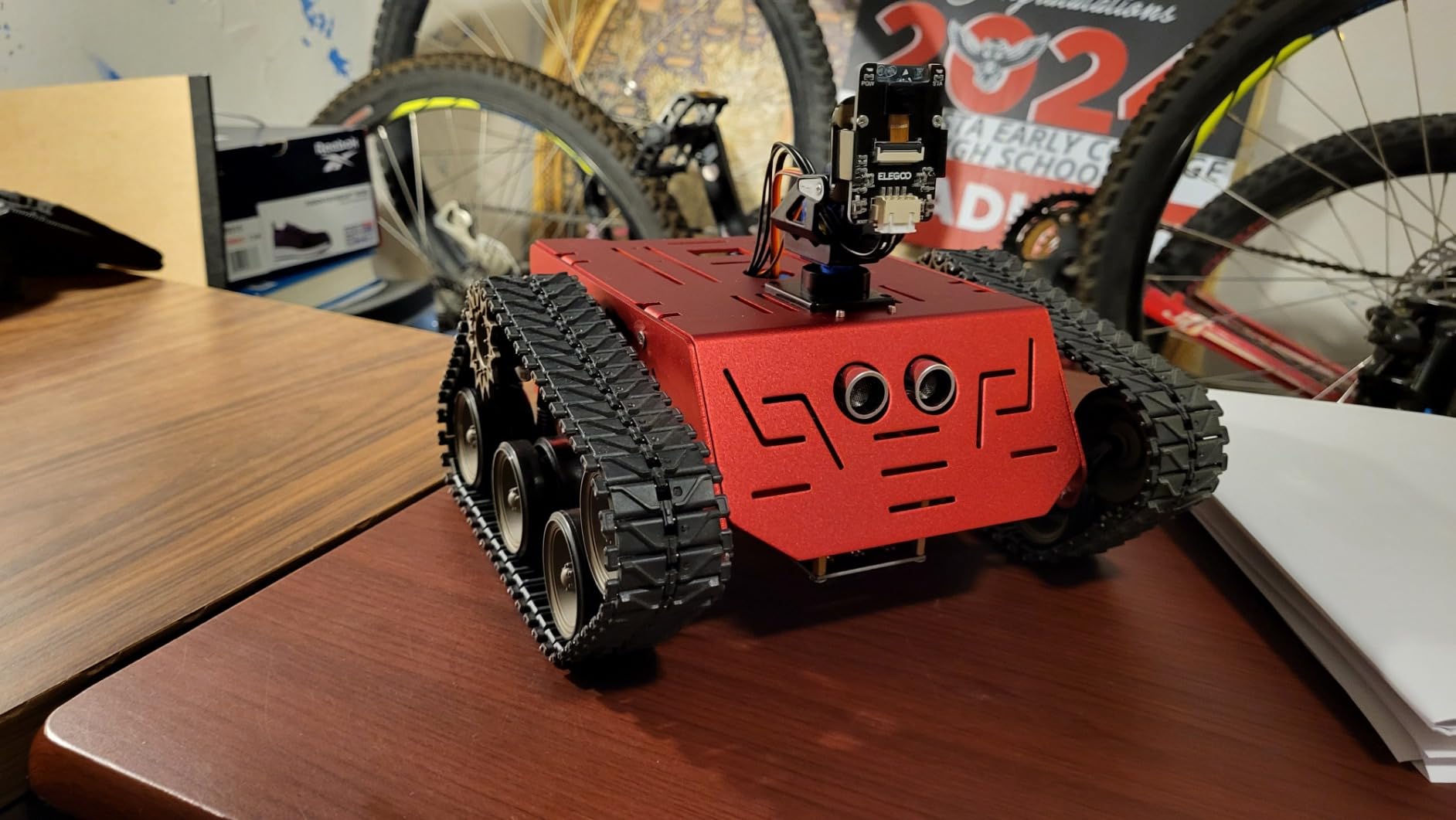 ELEGOO Conqueror Robot Tank Kit with UNO R3, Compatible with Arduino | WiFi FPV Camera, Obstacle Avoidance, Line Tracking Mode, STEM Toys & Projects for Kids, Remote Control, Auto-follow customer photo 2