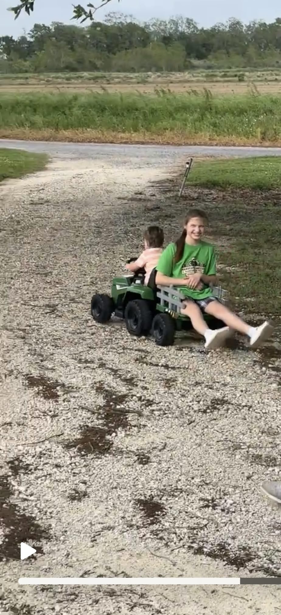 Kidzone 12V 7Ah Premium Electric Tractor Ride On Toy, Green | w/ Trailer, Dual 35W Motors, EVA Tires, Remote Control, 3-Speed Modes, LED Lights, Bluetooth customer photo 1