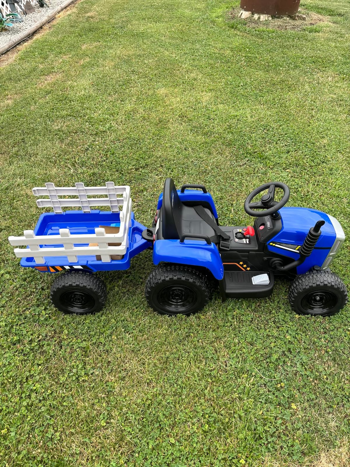 Kidzone 12V 7Ah Premium Electric Tractor Ride On Toy, Green | w/ Trailer, Dual 35W Motors, EVA Tires, Remote Control, 3-Speed Modes, LED Lights, Bluetooth customer photo 2