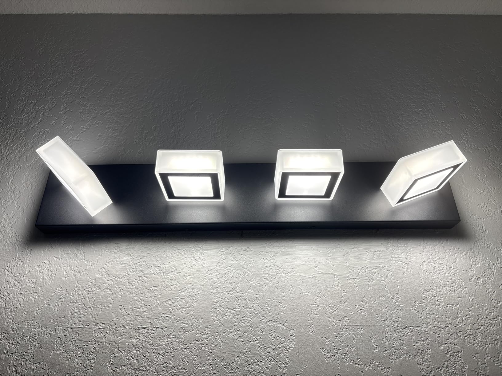 Ralbay LED Modern Black Bathroom Vanity Lights, 3-Light Acrylic Wall Fixture customer photo 1