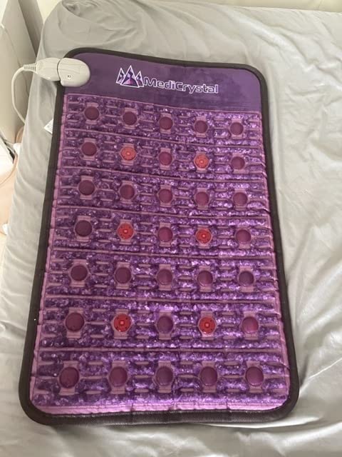 MediCrystal Far Infrared Amethyst Mat - Natural Agates + Photon Red Lights - FDA Registered - Negative Ion - Heating Pad (Mini 32