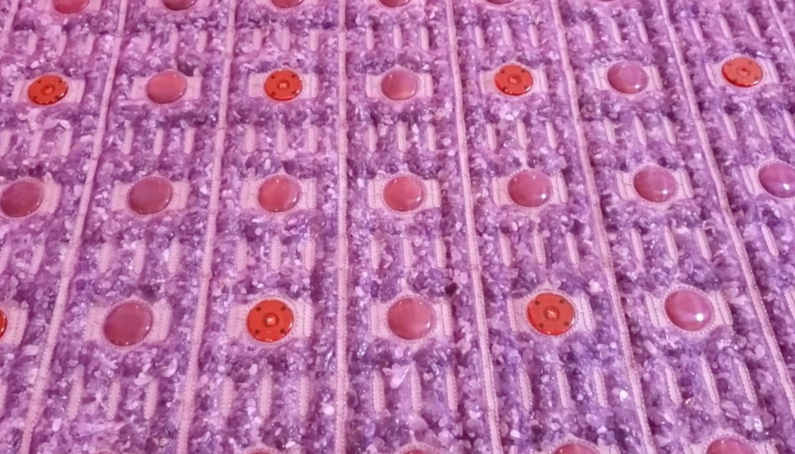 MediCrystal Far Infrared Amethyst Mat - Natural Agates + Photon Red Lights - FDA Registered - Negative Ion - Heating Pad (Mini 32