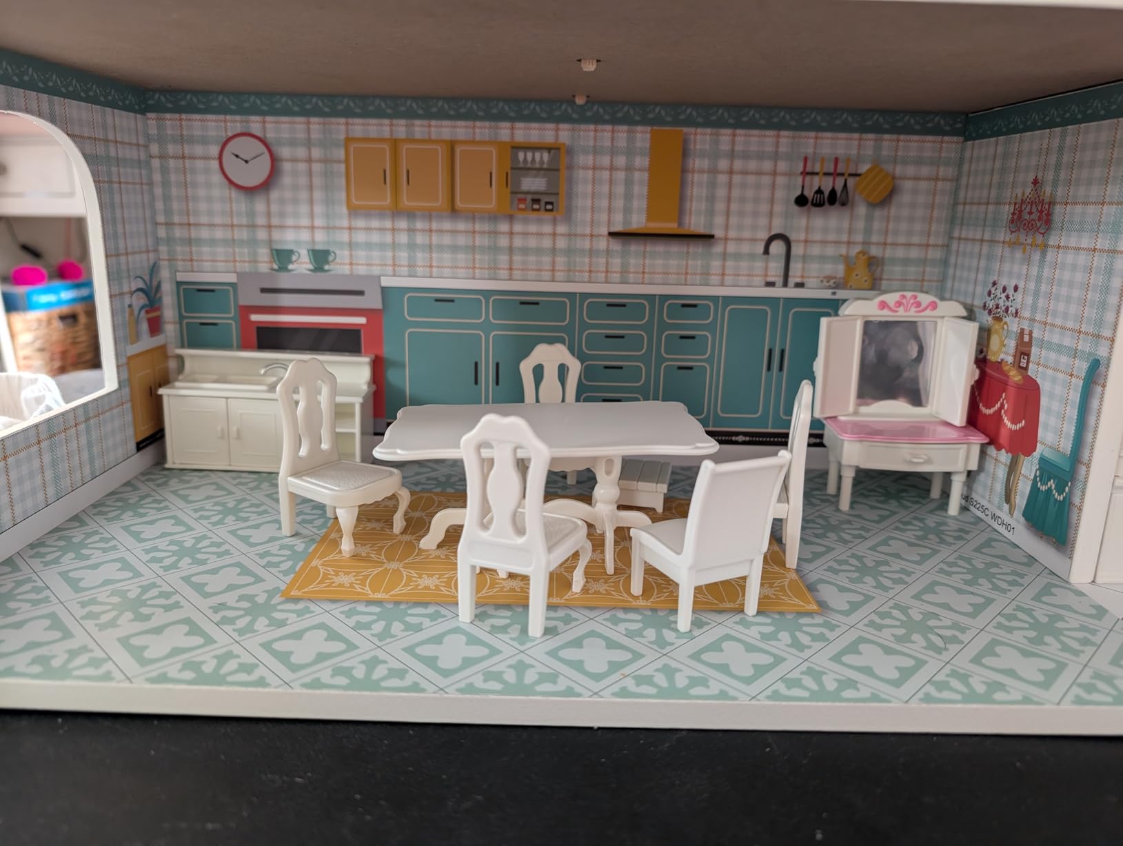 ROBUD Wooden Dollhouse with Furniture Blue for Girls 3-6 | 3-level 6-room design, 31pcs furniture set, smooth edges, durable wood, pretend play, kids gift customer photo 2