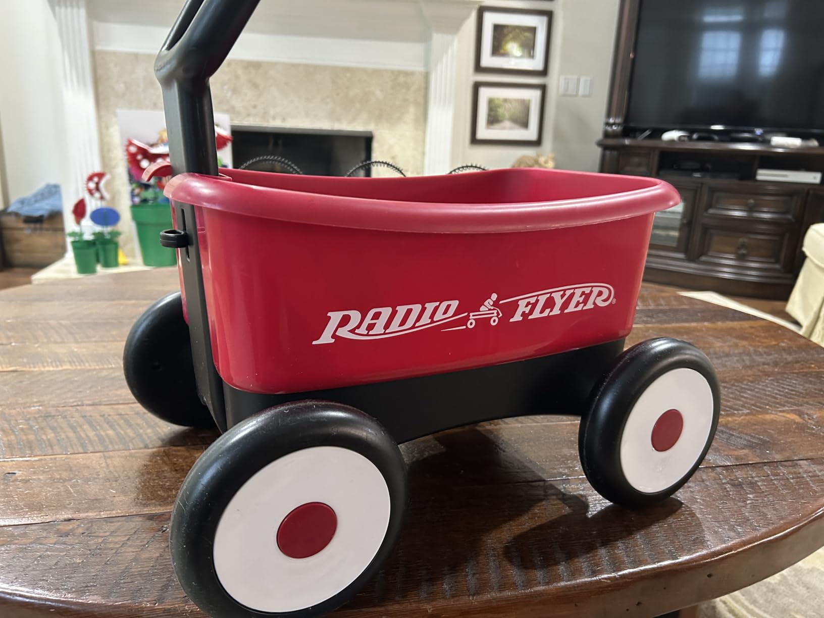 Radio Flyer Push & Pull Walker Wagon with Garden Tools, Ages 1-4 Years, Red | Locking Handle for Stability, Baby Push Walker Converts to Pull Wagon, Indoor & Outdoor Play customer photo 2