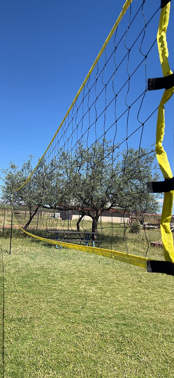 Volleyball Net for Backyard, Beach, Home, Includes 32x3 Ft Regulation Size Net, 8.5-Inch PU Volleyball, Carrying Bag, Boundary Lines, Steel Poles & Pump, Portable Volleyball Net Outdoor customer photo 2