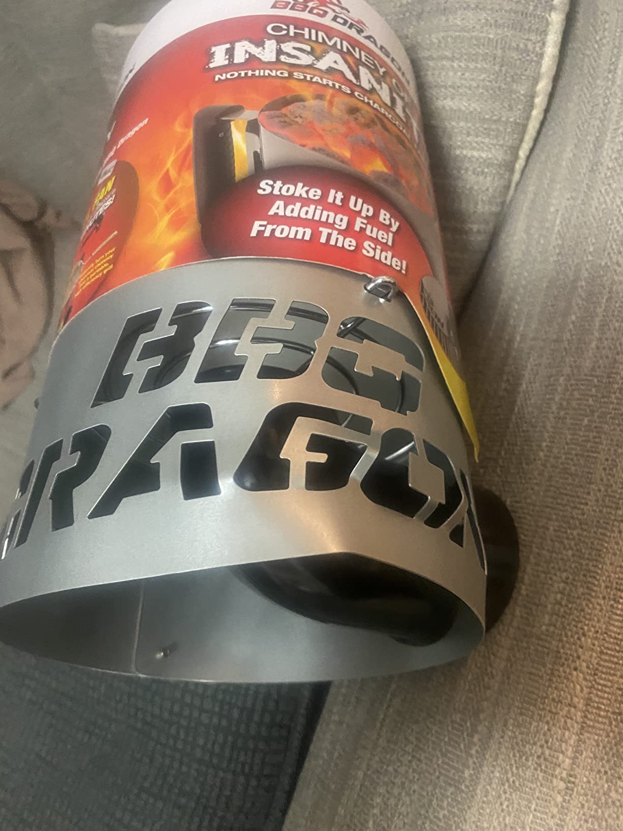 BBQ Dragon Chimney of Insanity XL Charcoal Starter - Field & Stream Best Overall Charcoal Chimney - Largest Charcoal Chimney Available - Ready-to-Cook Coals in About 3 Minutes with BBQ Dragon Fan customer photo 2