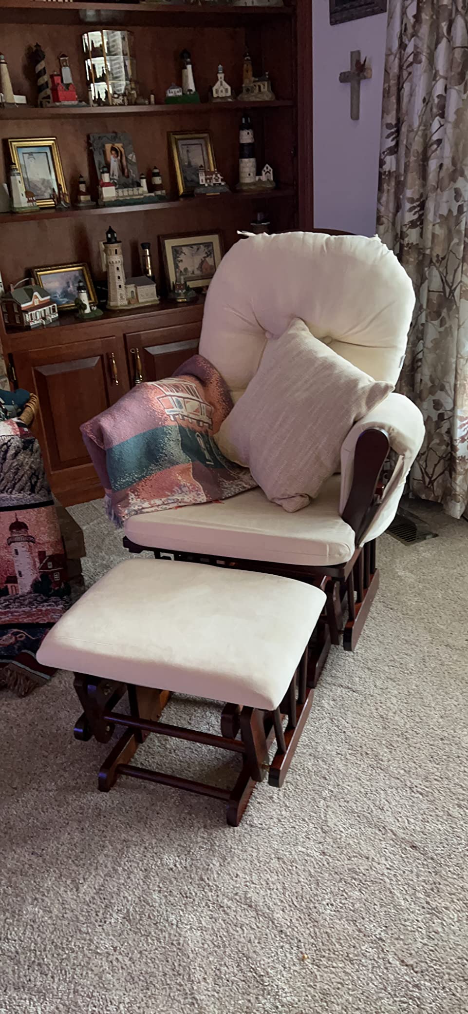 DORTALA Baby Glider Rocker with Ottoman, Multi-Position Glider with Cleanable Upholstered, Smooth Rocking Motion, Nursery Glider & Ottoman Sets for Nursing Baby, Reading, Grey customer photo 1