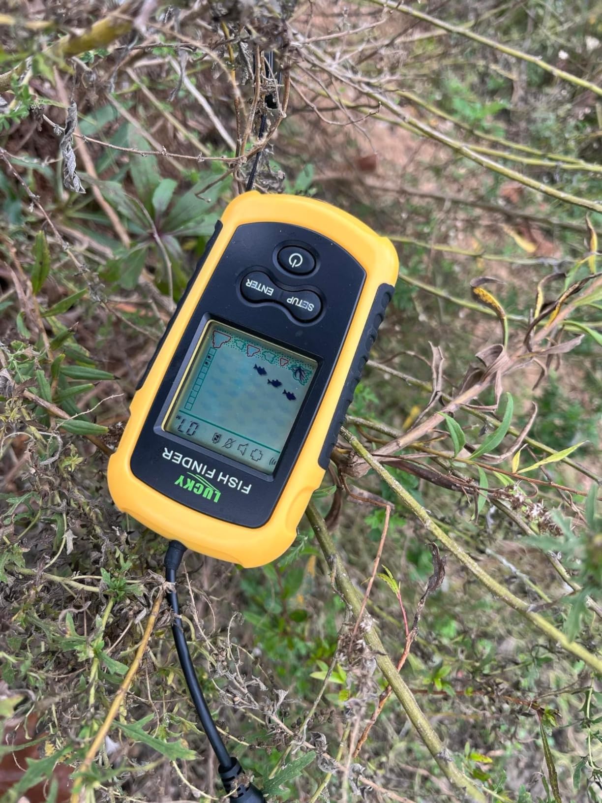LUCKY Kayak Portable Fish Depth Finder Water Handheld Fish Finder Sonar Castable Kayak Boat Fishfinder Transducer Fishing LCD Display FFC1108 customer photo 1