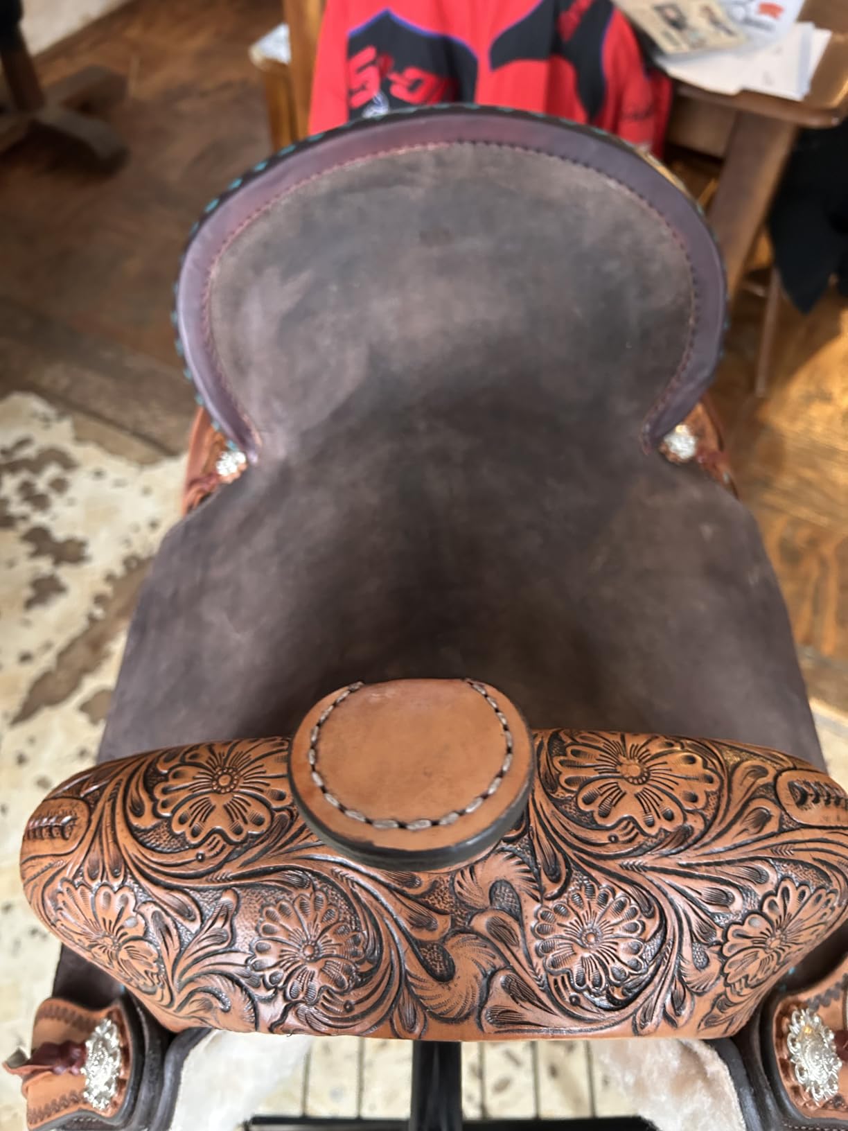 HILASON Flex Tree Western Horse Saddle in American Leather Barrel Trail | for Horses customer photo 2