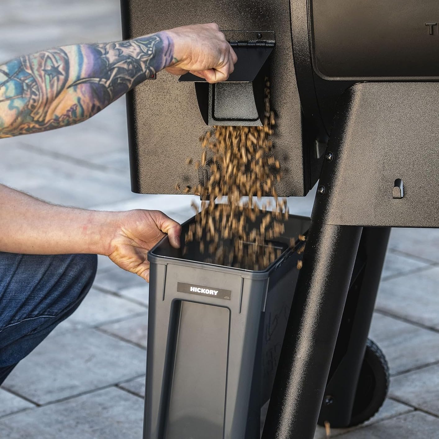 Traeger Grills BAC637 Stay Dry Pellet Storage Bin with Locking Lid, 22lb Capacity Wood Pellet Container with Flavor Stickers, Stackable Design, Airtight Storage for Grill Pellets customer photo 1