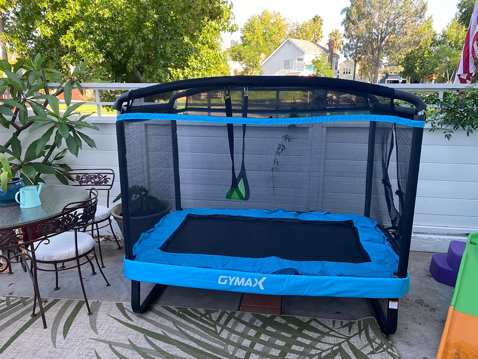 Giantex 6 FT Trampoline for Kids with Swing, Toddler Trampolines with Safety Enclosure Net, ASTM Approved, Rectangle Indoor & Outdoor Mini Kids Trampoline customer photo 1