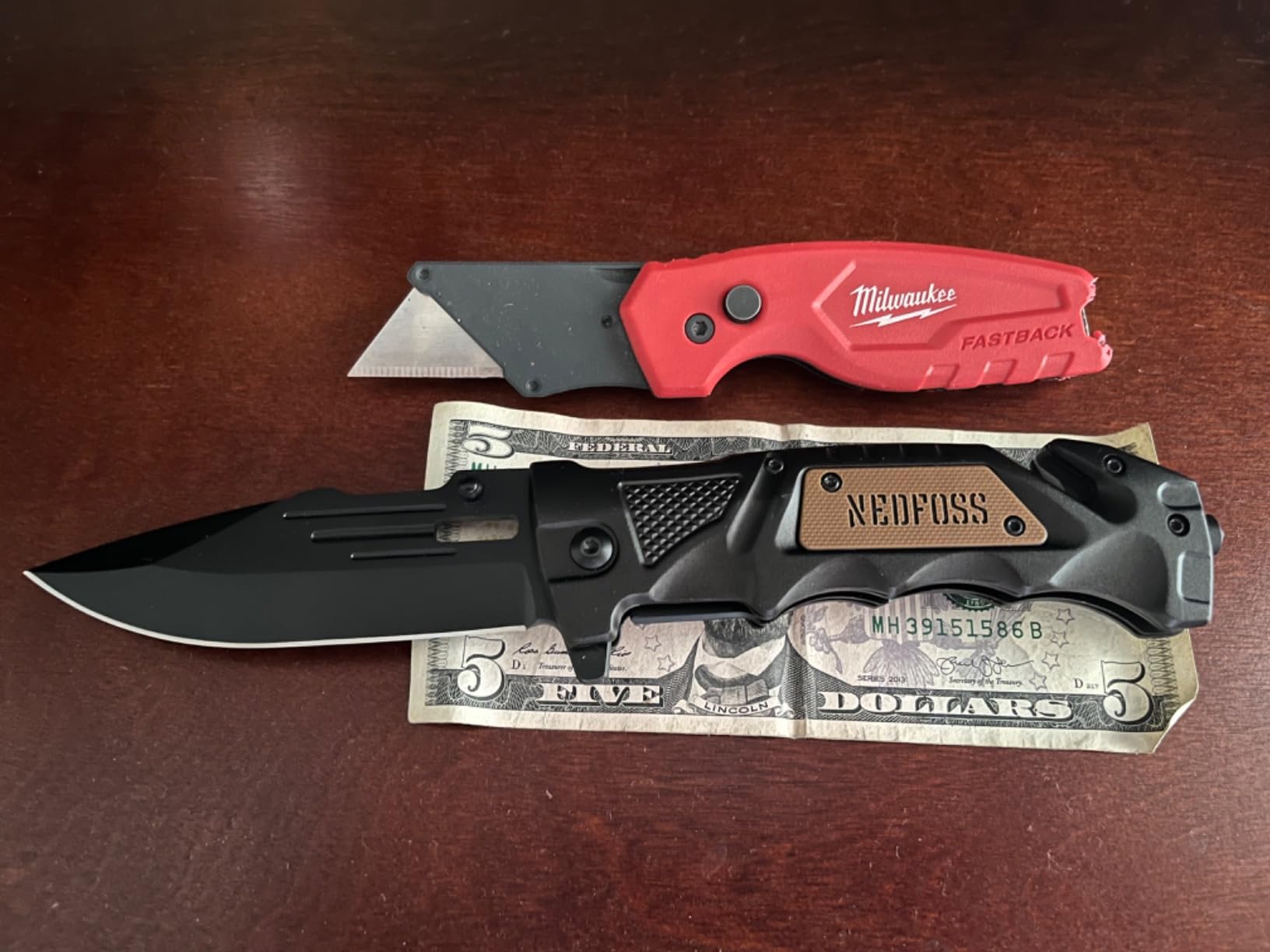 NedFoss Pocket Folding Knife DA75, 3 in 1 | Survival Knife with Liner-Lock, Belt Clip, Seat Belt Cutter, Glass Breaker customer photo 1