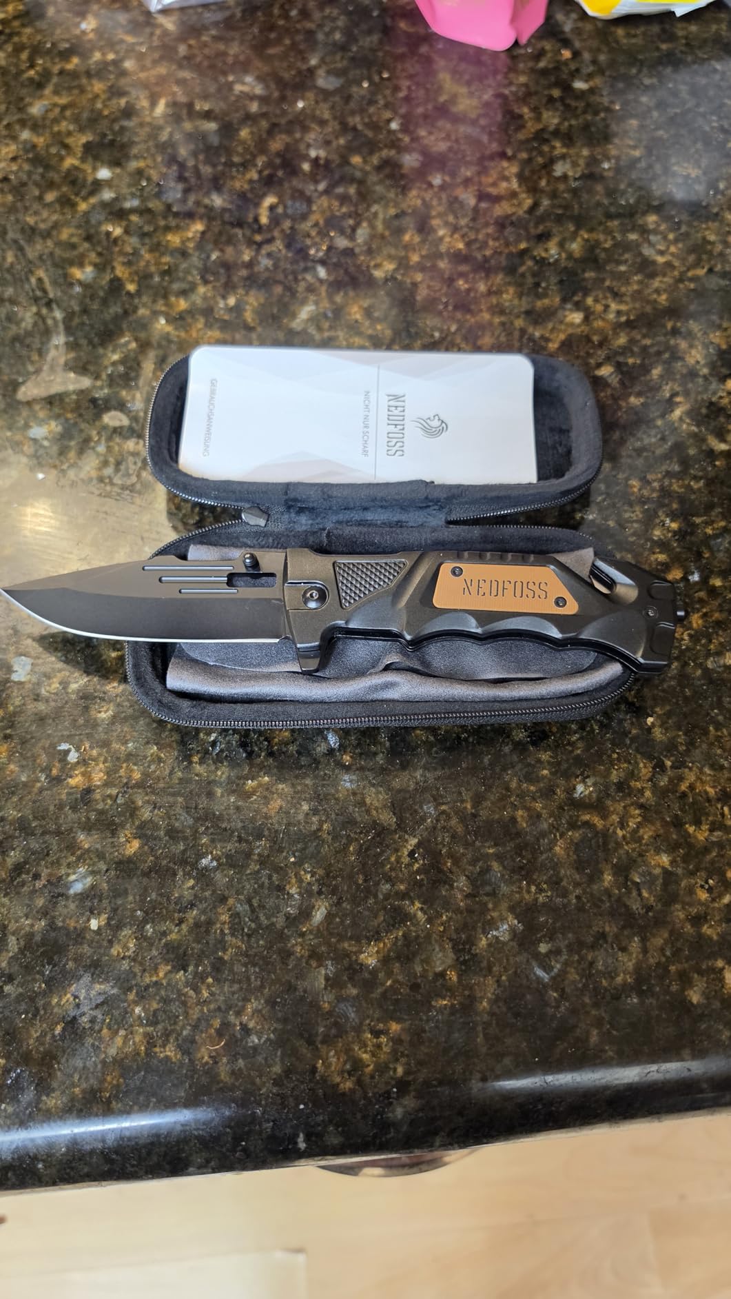 NedFoss Pocket Folding Knife DA75, 3 in 1 | Survival Knife with Liner-Lock, Belt Clip, Seat Belt Cutter, Glass Breaker customer photo 2