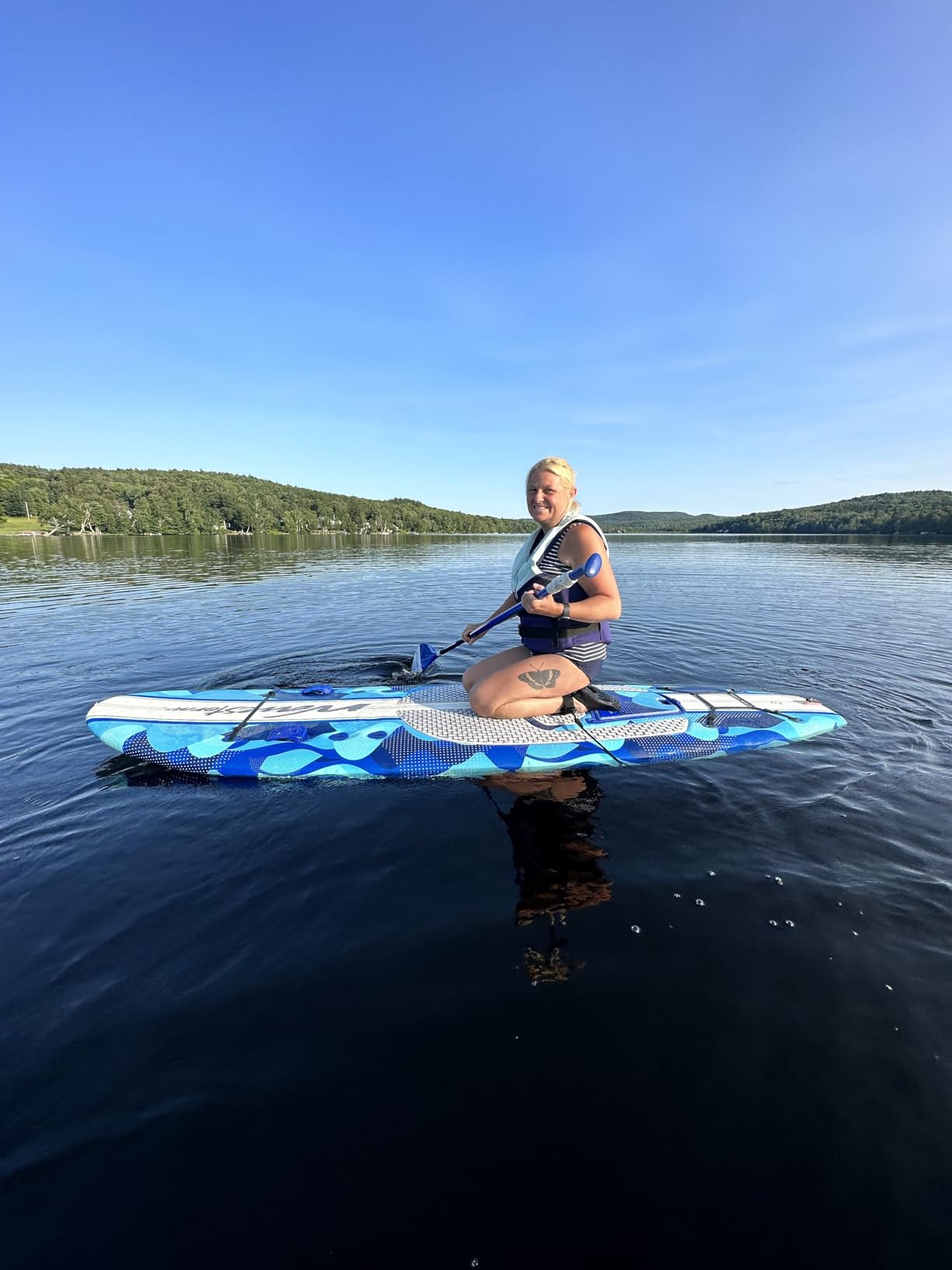 WAVESTORM 9ft6 SUP Kayak Hybrid Stand Up Paddleboard Foam Soft Top SUP for Adults and Kids of All Levels of Paddling Kayak, Blue customer photo 1
