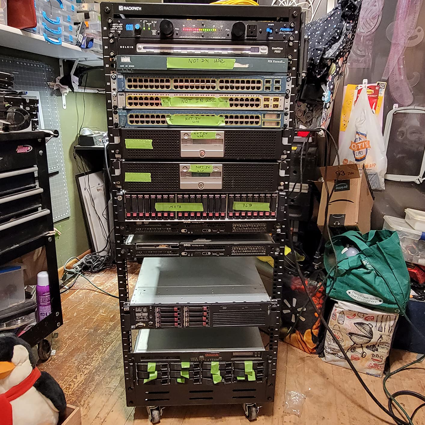 RackPath 12U Open Frame Server Rack - Heavy Duty 4 Post Adjustable Depth with Casters customer photo 1