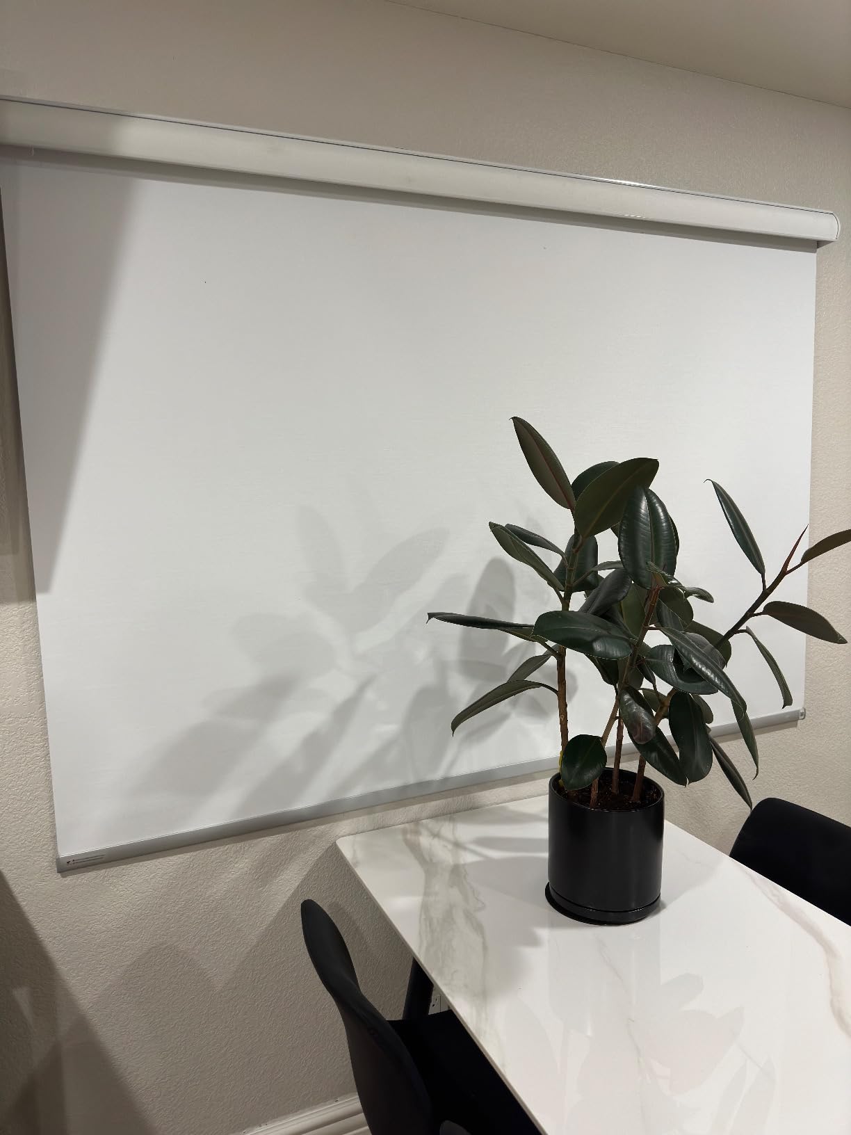 SmartWings Motorized Smart Roller Shades, 100% Blackout Essential White | Customized Automatic Shades for Indoor Window, Cordless Electric Blinds Compatible with Alexa/Homekit/Google customer photo 1
