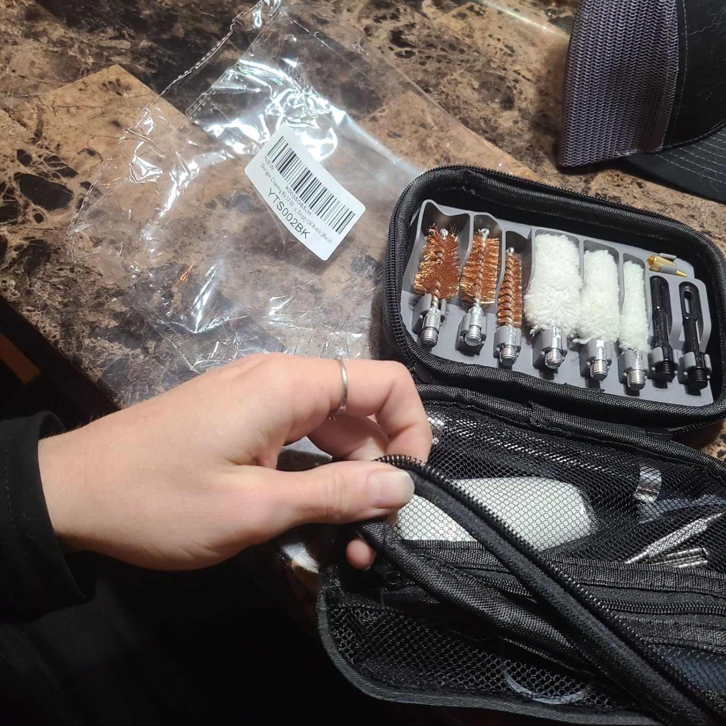 Shotgun Cleaning Kit for 12, 20, 410 Gauge - Compact Portable Case with Bronze and Spring Brushes, Brass Adaptor, Cotton Mop, Cleaning Pick, Patch Holder, Patches, Hand Brush, Empty Oil Bottle customer photo 1