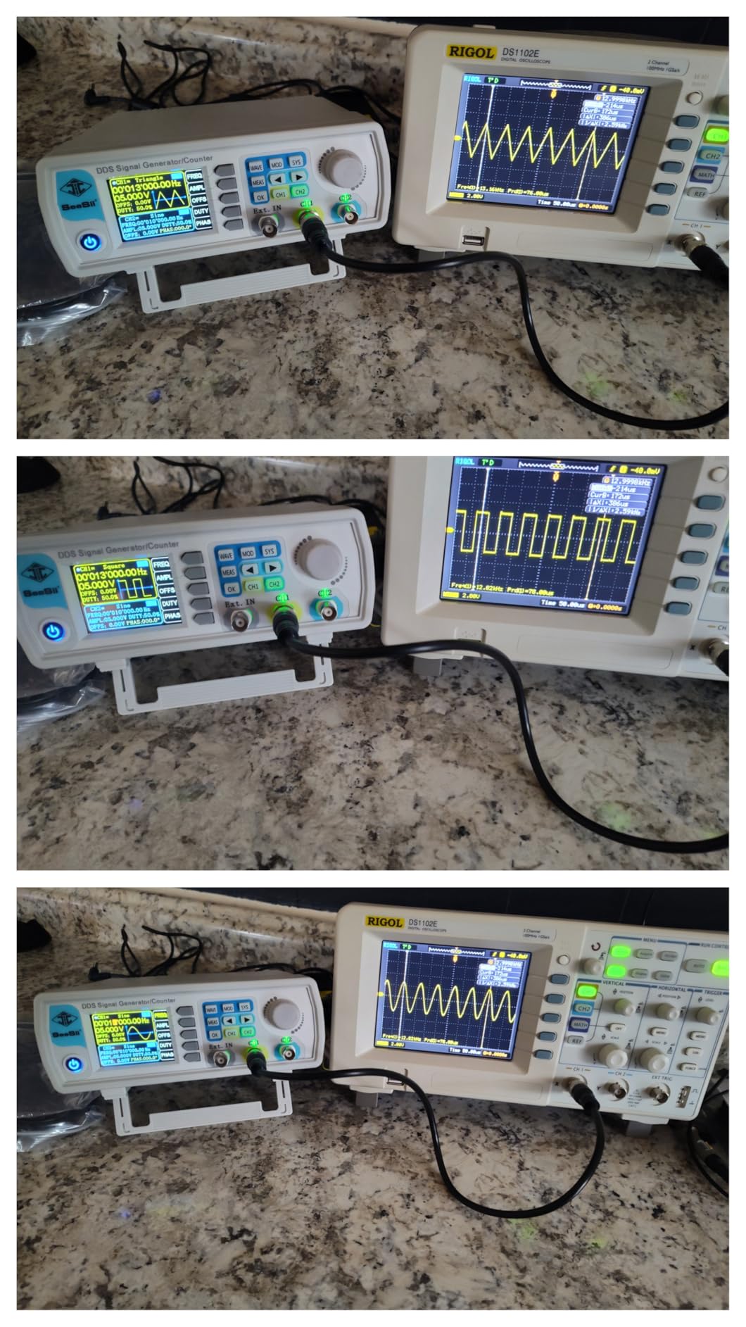 SEESII Dual-Channel DDS Signal Generator Counter 15MHz, Arbitrary Waveform, Professional Function Generator, High Precision 200MSa/s, LCD Display, Frequency Meter customer photo 2