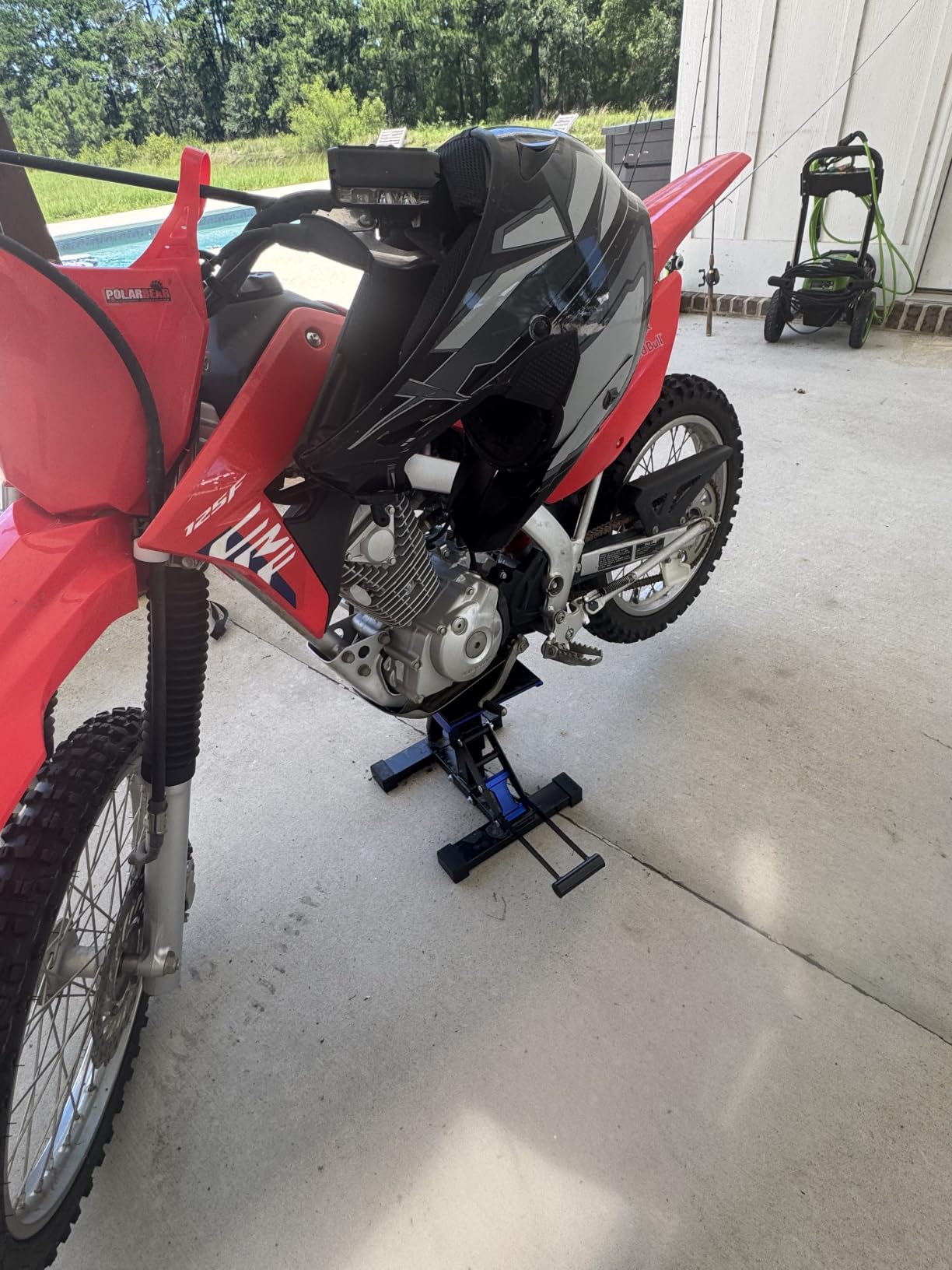 POLARBEAR Aluminum Adjustable Dirt Bike Stand Motorcycle Hoist Lift, Hydraulic, 1200lbs Capacity, 10.6