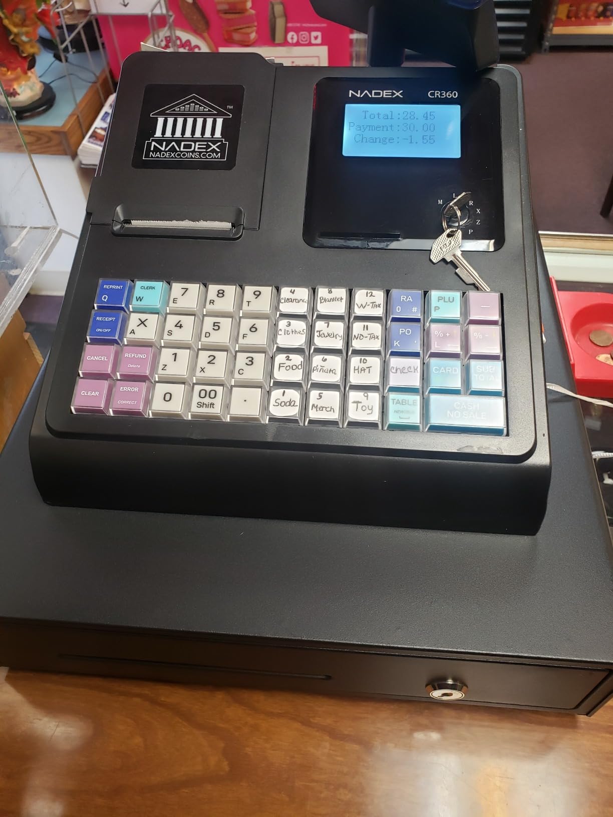 Nadex CR360 Cash Register, 4700 Lookups 50 Dept 50 Clerks, Quick Load Thermal Printer, Compact Size, Cash and Coin Drawer, Black customer photo 2