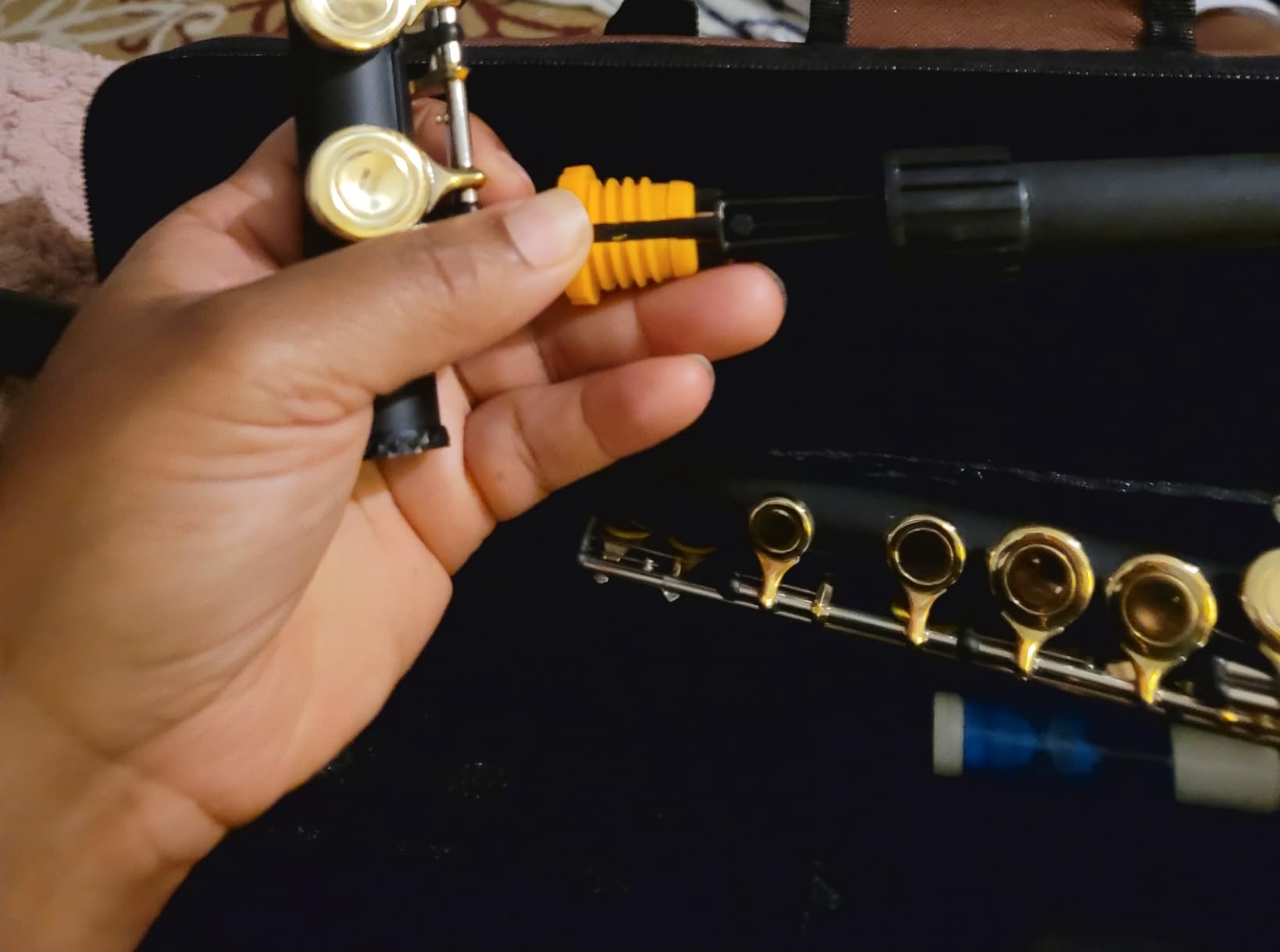 Rhythm C Flutes with Engraved Flower Closed Hole 16 Keys Flute For Student, Beginner with Stand, Carrying Case,Gloves,Joint Grease, Tuning Rod, Nickel customer photo 2