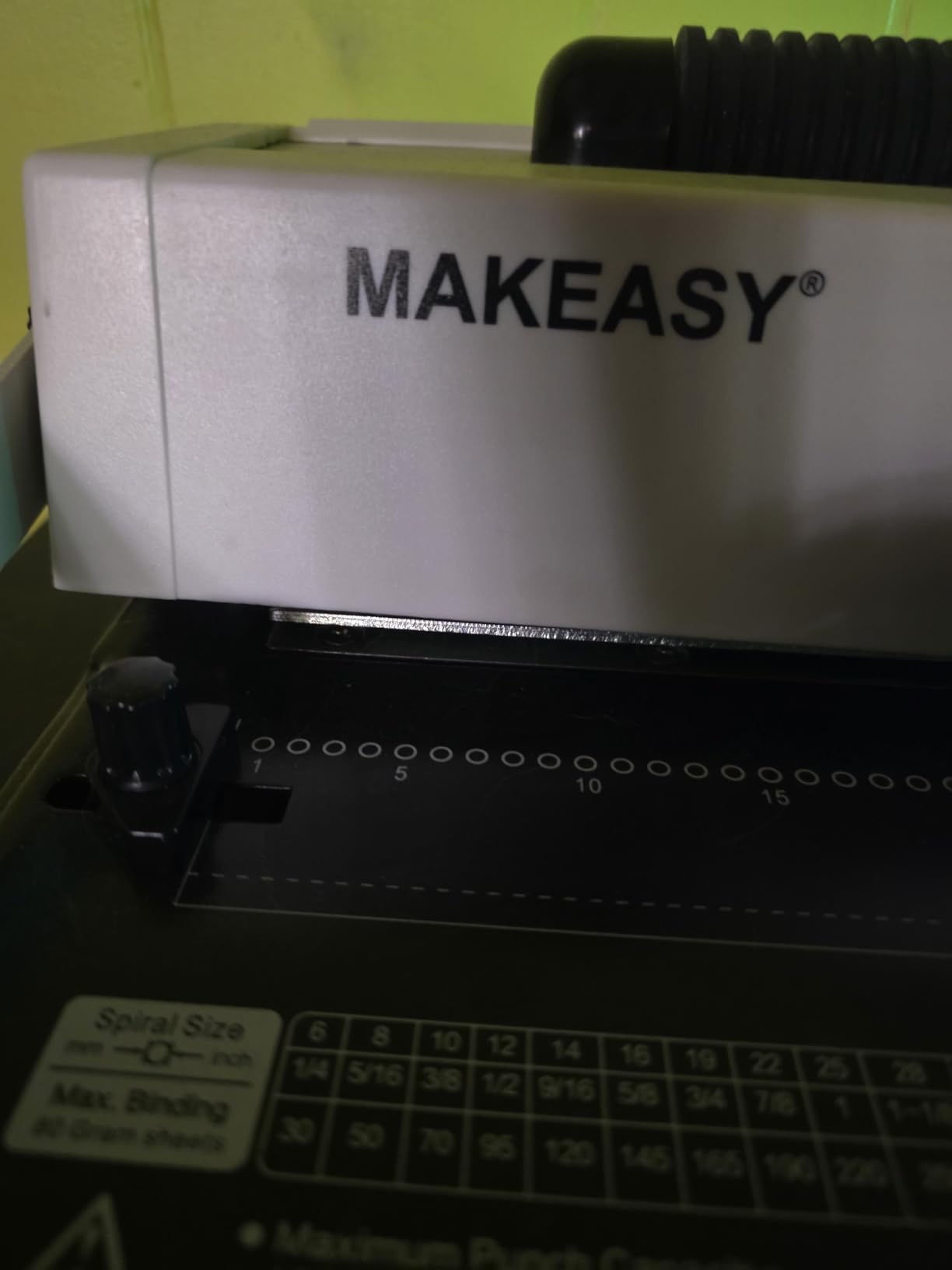 MAKEASY Coil Spiral Binding Machine 4:1 pitch - Manual Hole Punch - Electric Coil Inserter - Adjustable Side Margin - for Letter Size/A4/A5, Comes with 1 Box 5/16'' Plastic Coil Binding Spines & Plier customer photo 1