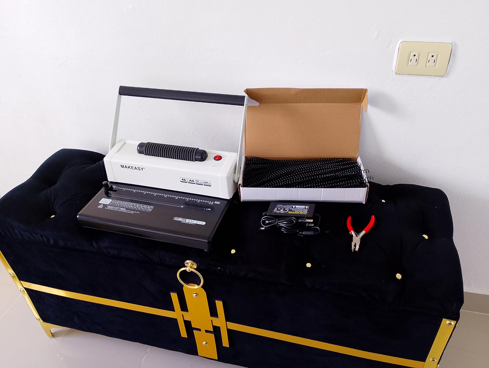 MAKEASY Coil Spiral Binding Machine 4:1 pitch - Manual Hole Punch - Electric Coil Inserter - Adjustable Side Margin - for Letter Size/A4/A5, Comes with 1 Box 5/16'' Plastic Coil Binding Spines & Plier customer photo 2