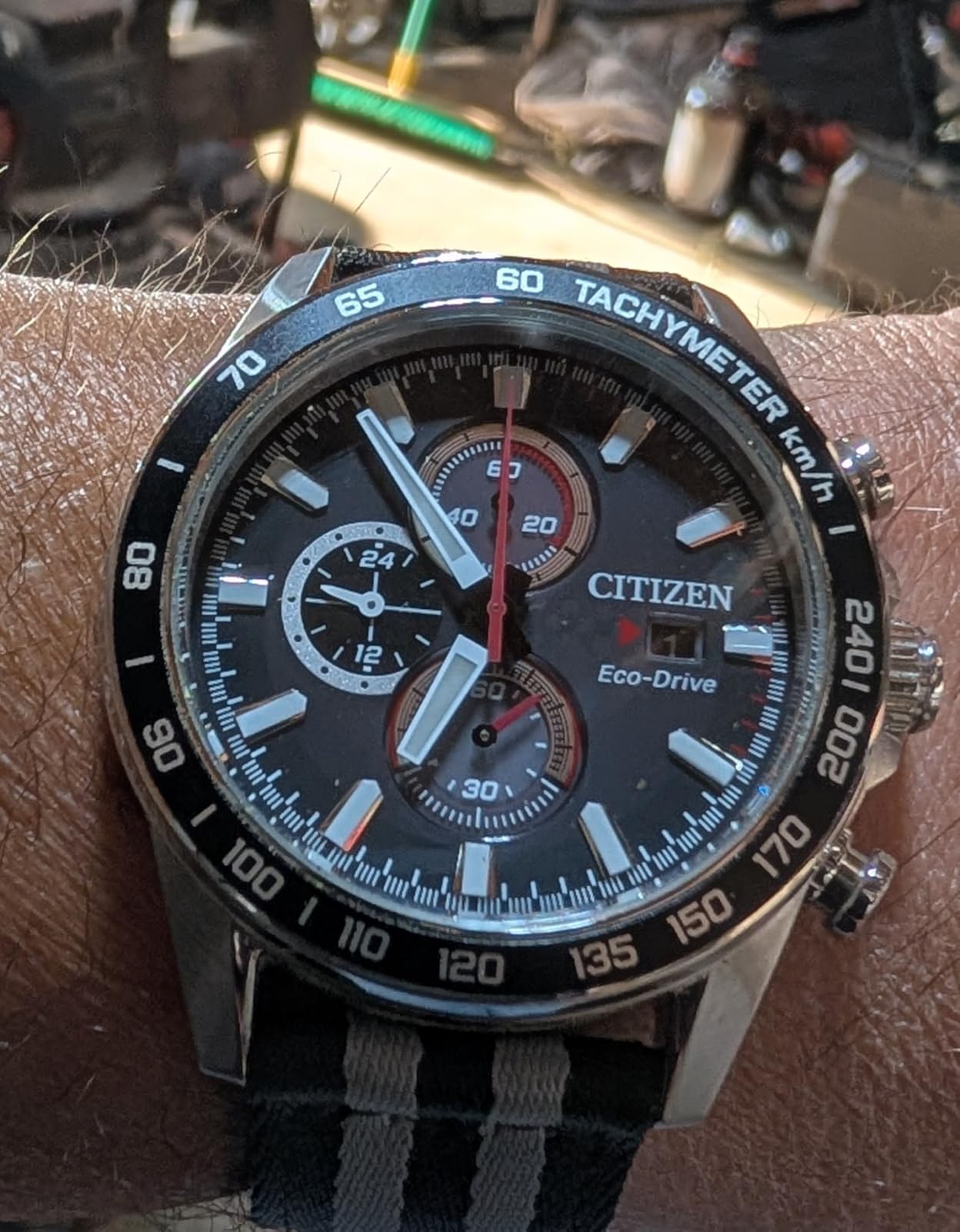 Citizen Men's Sport Casual Brycen Eco-Drive Chronograph Stainless Steel Watch customer photo 2