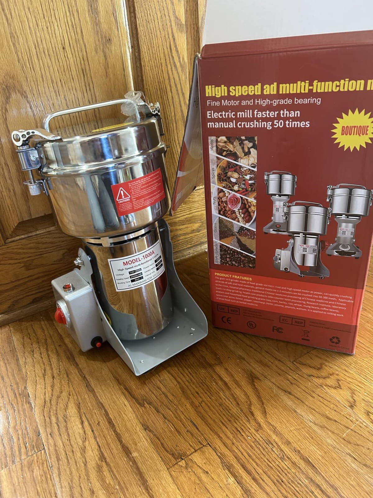 2000g Electric Grain Grinder Spice Grain Mill Stainless Steel 30s 28000RPM High Speedy Grinding with Overload Protection & 5min Timer Mill for Dry Spice Herbs/Nut/Coffee/Rice customer photo 2