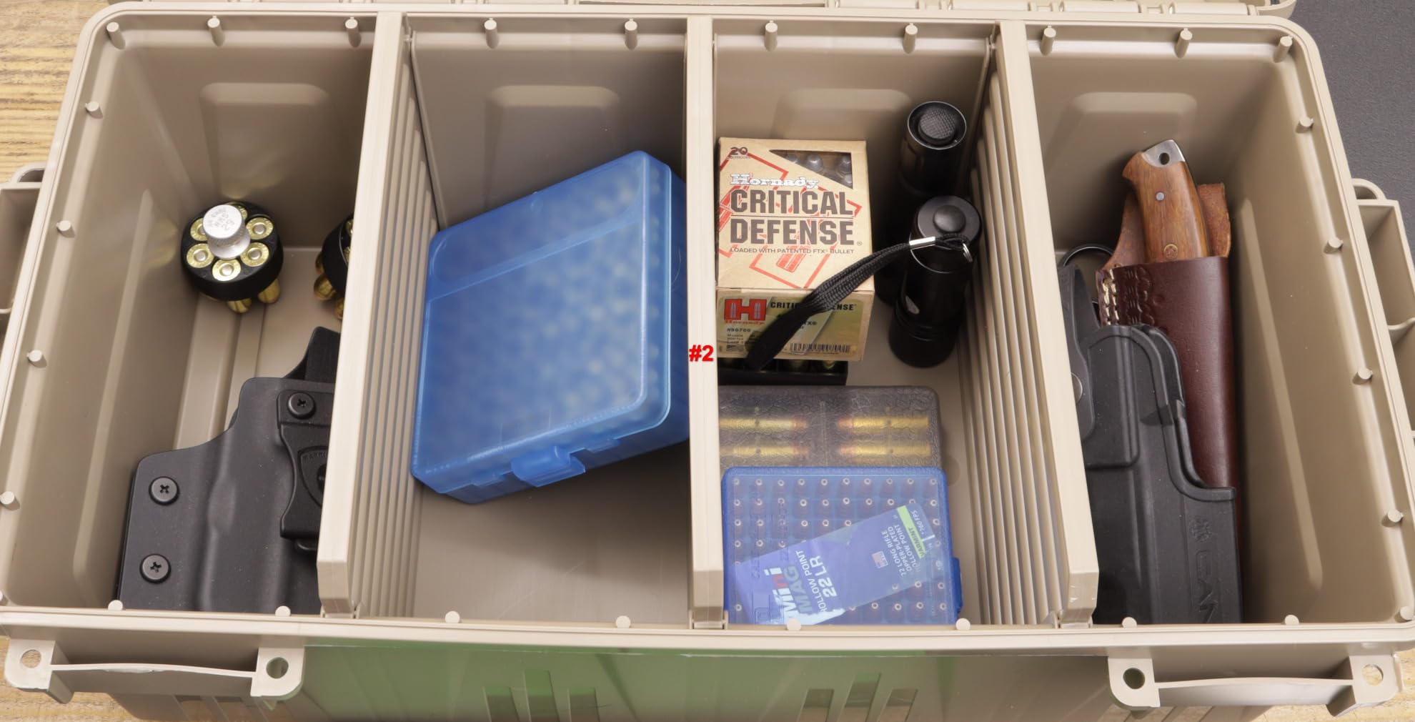 MTM ACDC30 Divided Ammo Crate Utility Box, Outdoor Gear & Tool Storage, Water- Resistant, Stackable, Snap Latch, 21
