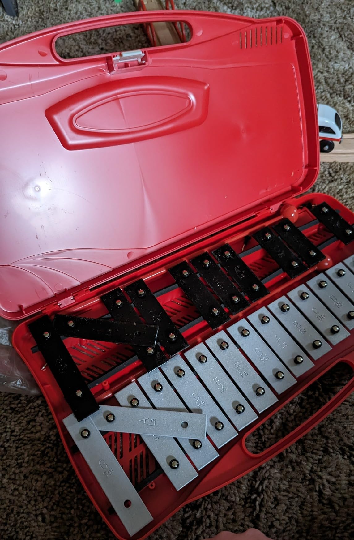 EASTROCK 25 Notes Xylophone Professional Glockenspiel with Box Stick Black, Aluminum Alloy Piano Keys ABS Hard Storage Box Percussion Instrument Kit Suitable for Adult Beginners Music Performance customer photo 1