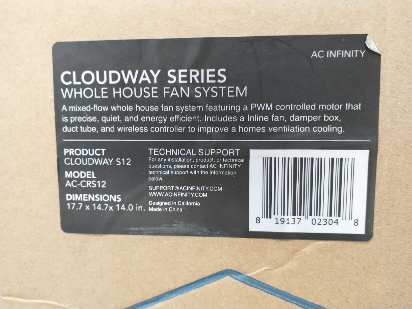 AC Infinity CLOUDWAY S12, Whole House Fan with Wireless Speed Controller customer photo 1