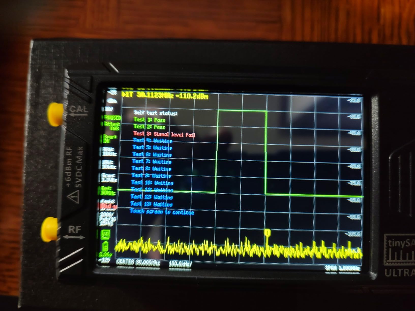 AURSINC TinySA Ultra+ ZS406 Spectrum Analyzer, 4.0 inch Touchscreen 100kHz-5.4GHz Handheld Frequency Analyzer with 32Gb Card, 2-in-1 Signal Generator MF/HF/VHF UHF Input, HW V0.4.6, 2025 Upgraded customer photo 1