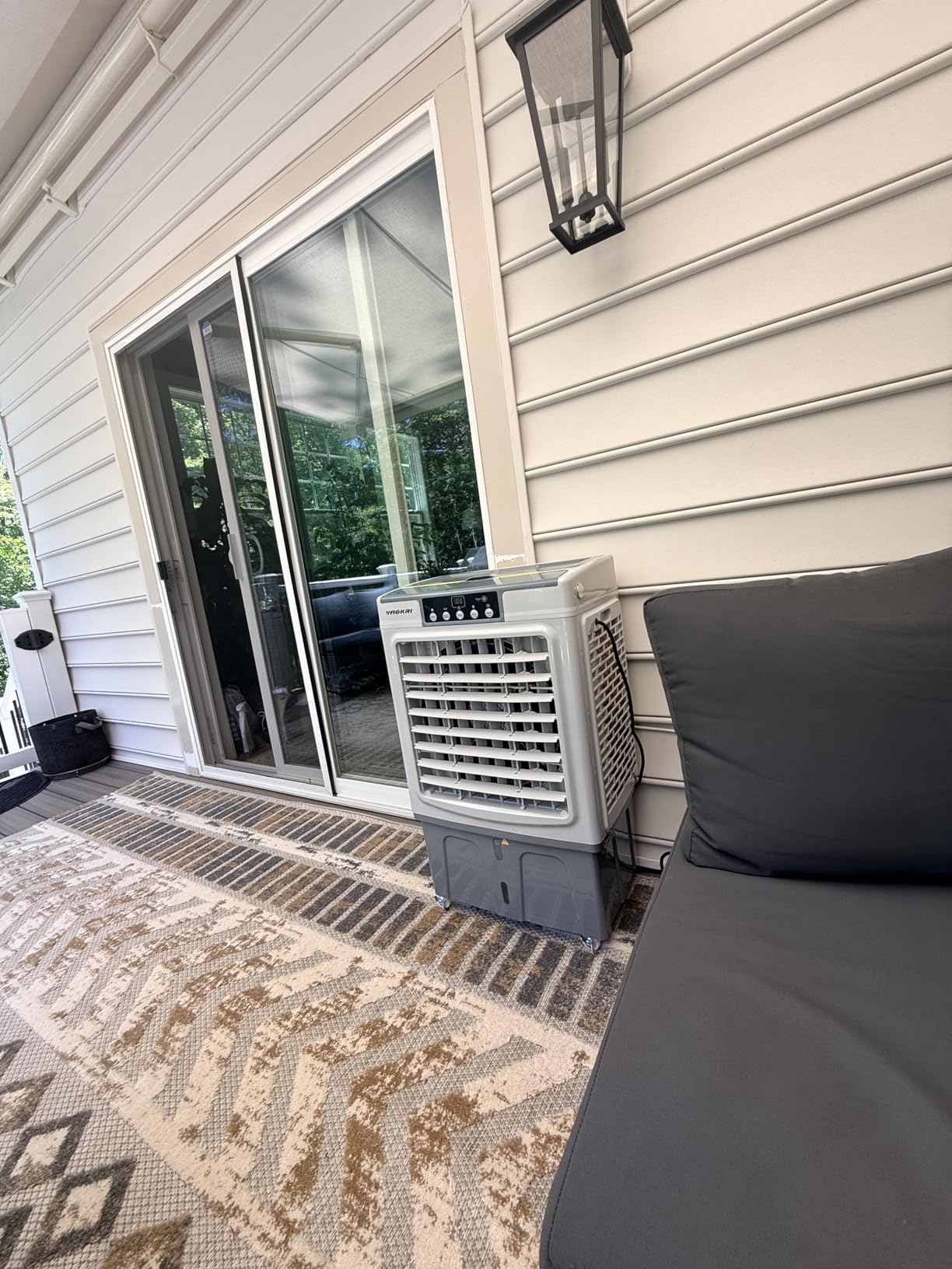 VAGKRI Swamp Cooler, 3100CFM Evaporative Air Cooler with 3 Modes & Wind Speeds, 120°Oscillation, 24H Timer, Portable Outdoor Air Conditioner with Auto Fill for Patio Garage Commercial Use, 12 Gallon customer photo 1