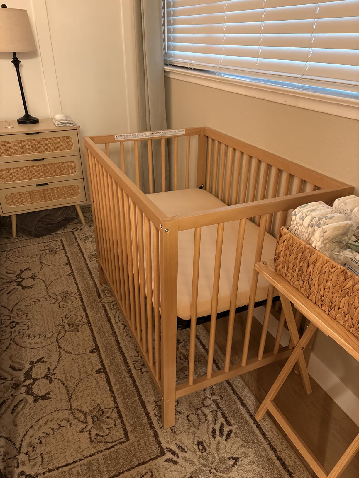Graco Teddi 4-in-1 Convertible Mini Crib with Bonus Mattress, Driftwood customer photo 1
