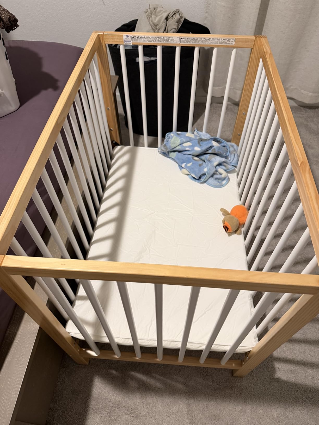 Graco Teddi 4-in-1 Convertible Mini Crib with Bonus Mattress, Driftwood customer photo 2