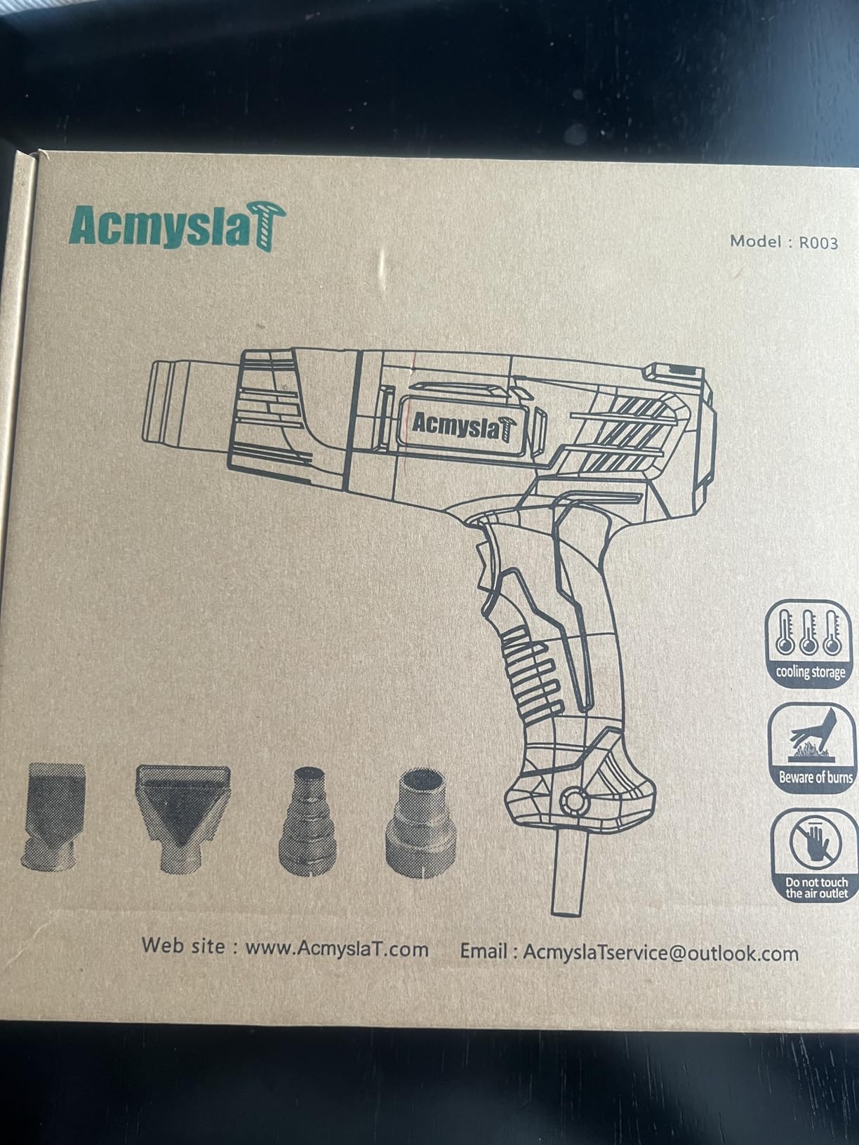 AcmyslaT Heat Gun, Heavy Duty Hot Air Gun Kit Dual Temperature Settings 572℉~932℉ (300℃-500℃), Overload Protection with 4 Nozzles for Crafts, Shrink Wrapping/Tubing, Paint Removing, Epoxy Resin customer photo 2