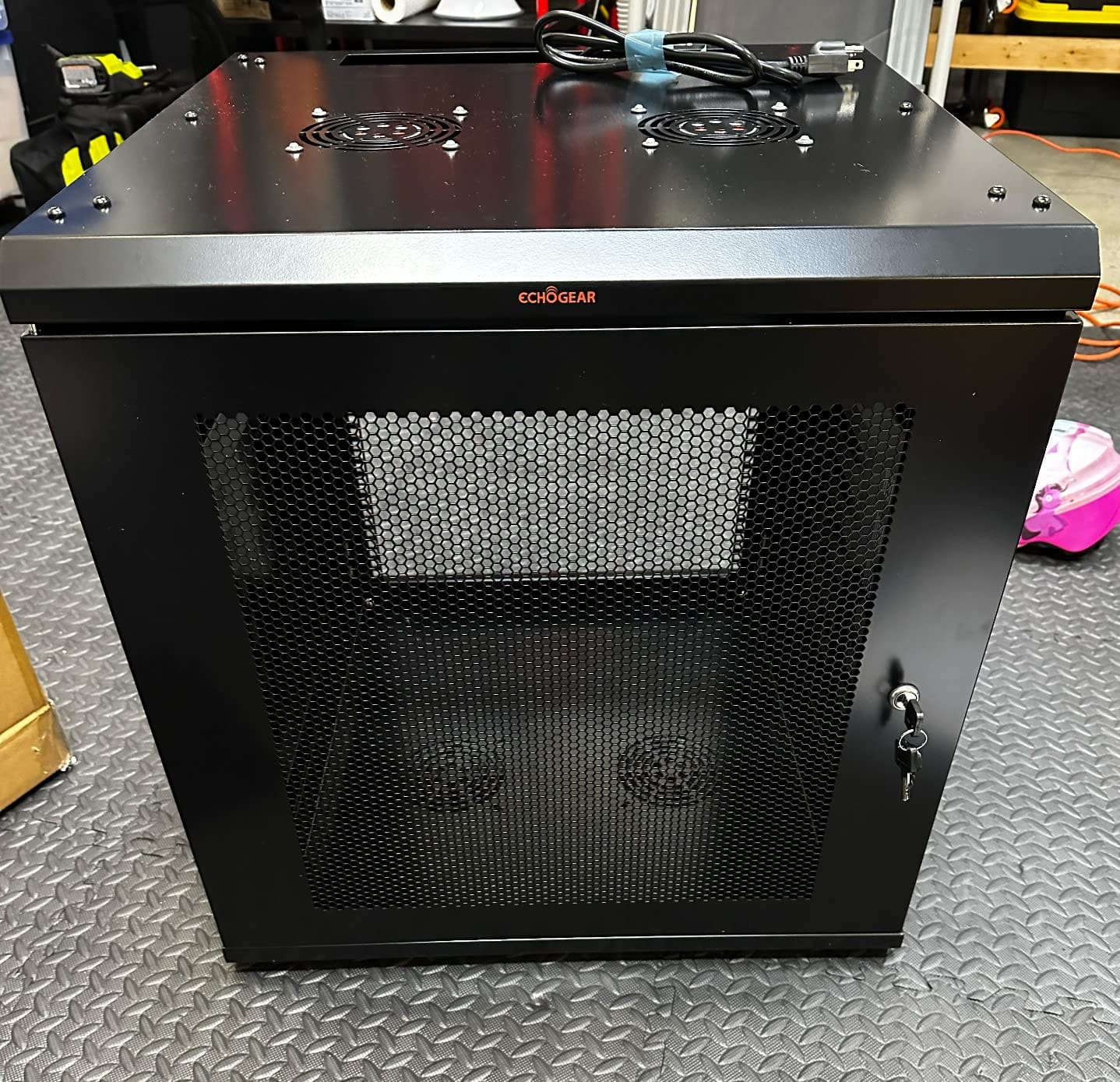ECHOGEAR 12U Network Rack w/Enclosed Design, Easy Install, 600mm Depth customer photo 2