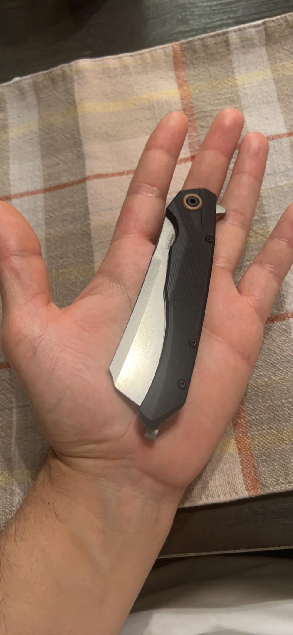 Kershaw Strata Cleaver Pocket Knife, Black | 4 Inch High-Carbon Steel Cleaver Blade, EDC with Manual Opening, Deep-Carry Pocketclip, Everyday Carry for Men and Women customer photo 1