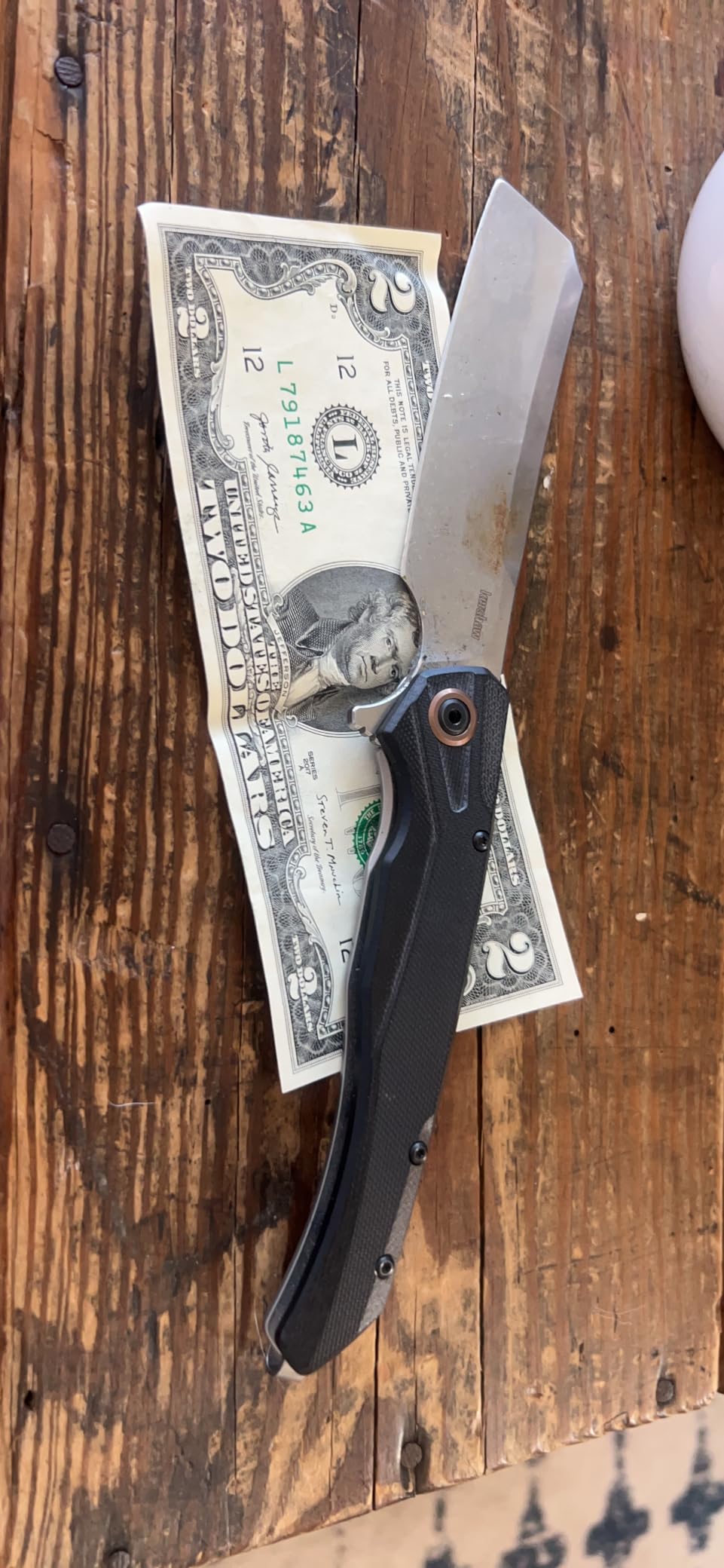 Kershaw Strata Cleaver Pocket Knife, Black | 4 Inch High-Carbon Steel Cleaver Blade, EDC with Manual Opening, Deep-Carry Pocketclip, Everyday Carry for Men and Women customer photo 2