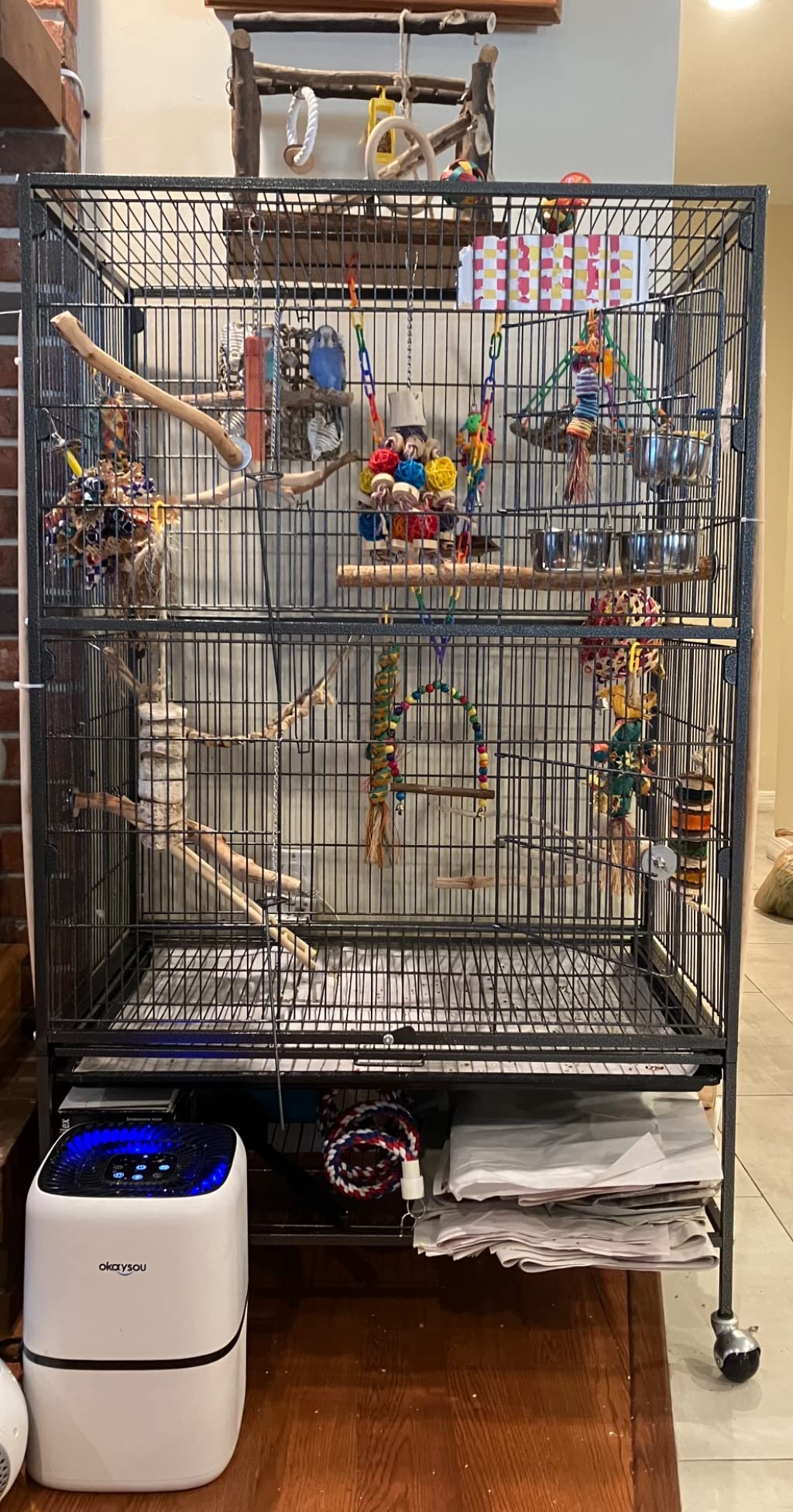 Topeakmart X-Large Parrot Cage Bird Cage with Rolling Stand for Medium Birds customer photo 2