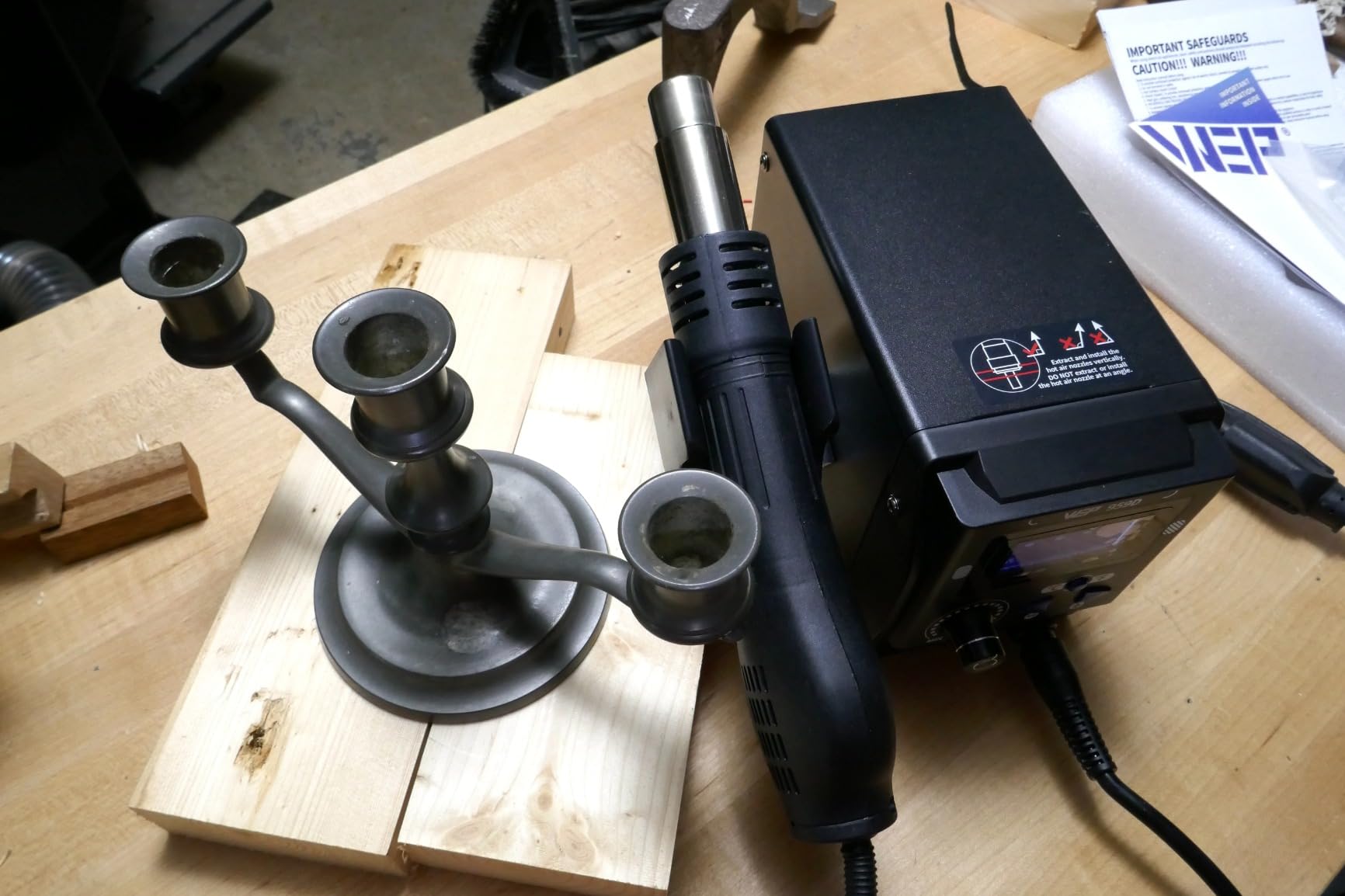 WEP 959D Hot Air SMD Soldering Rework Station with Quick-Change Nozzle System, Nozzle Holder, 5 Additional Nozzles, Adjustable Temperature, °C/°F Conversion and Buzzer Prompt customer photo 1
