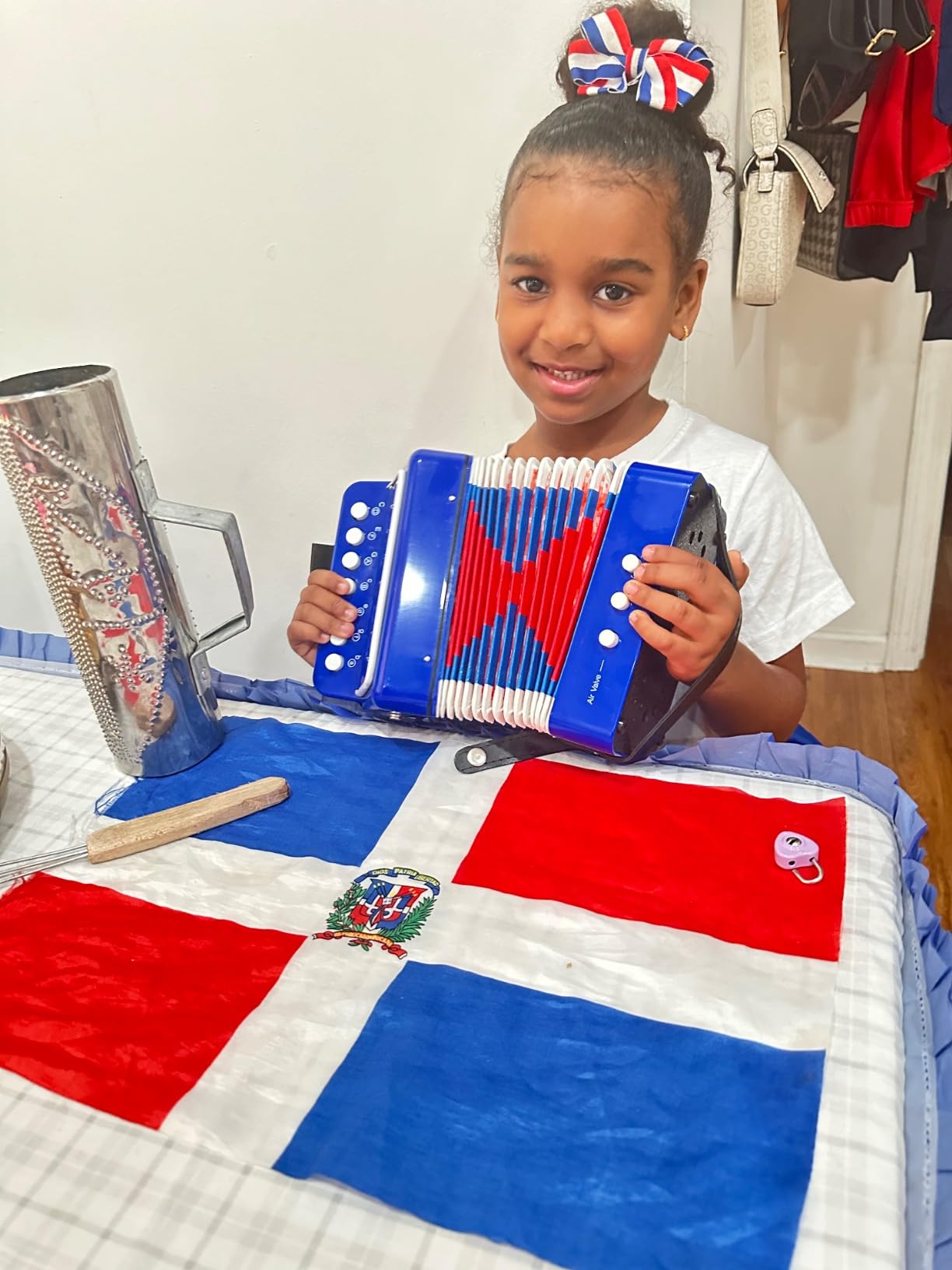 Kids Accordion Instrument, Beginner Accordion for Kids Ages 3+ Gift, Blue | With Easy-Play Buttons, Bass and Chord Keys, A Fun First Musical Instrument for Learning and Gifts customer photo 1