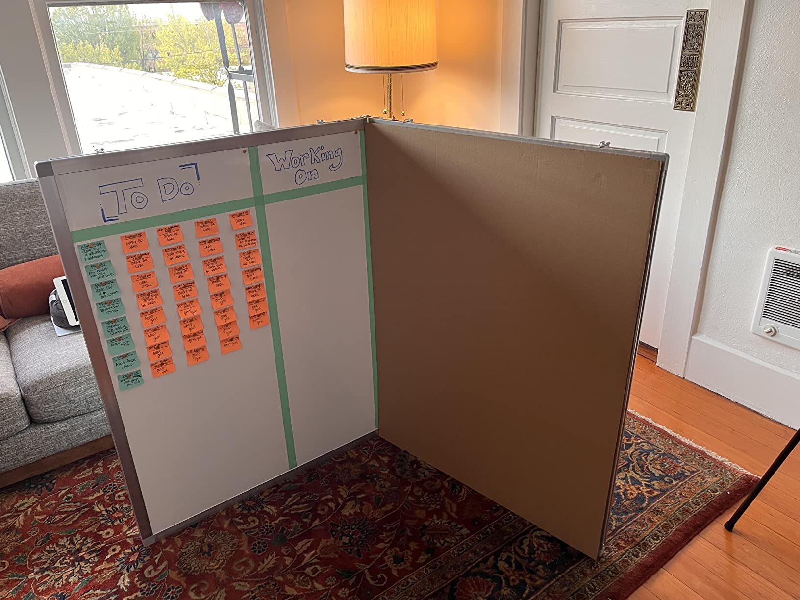 Maxtek White Board Dry Erase 72x48, Large Magnetic Whiteboard Wall Mounted | 6'x4' Foldable Aluminum Presentation Wall-Mounted Marker Board with a Long Pen Tray for School, Classroom, Office, and Home customer photo 1
